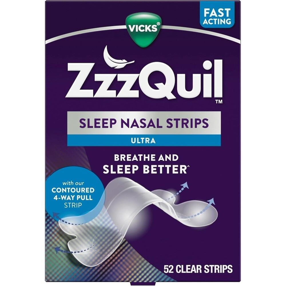 ZzzQuil Ultra Sleep Nasal Strips 52 Nasal Strips Clear Drug-Free Snoring Relief